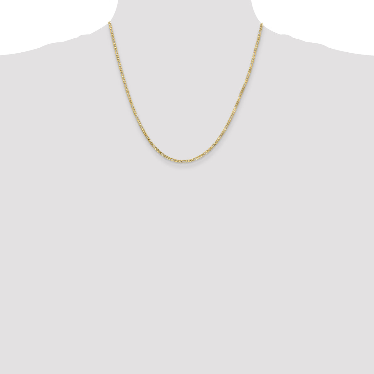 Gold (10K & 14K) Flat Figaro Chain - 10k Yellow Gold / 20 in / 2.2 mm