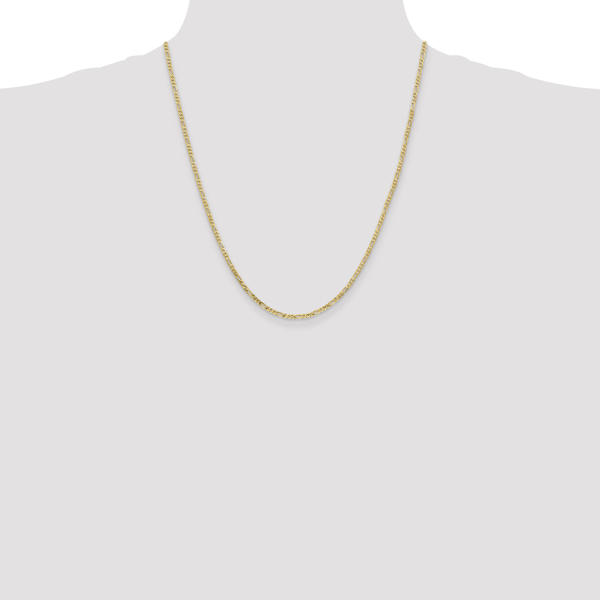Gold (10K & 14K) Flat Figaro Chain - 10k Yellow Gold / 22 in / 2.2 mm