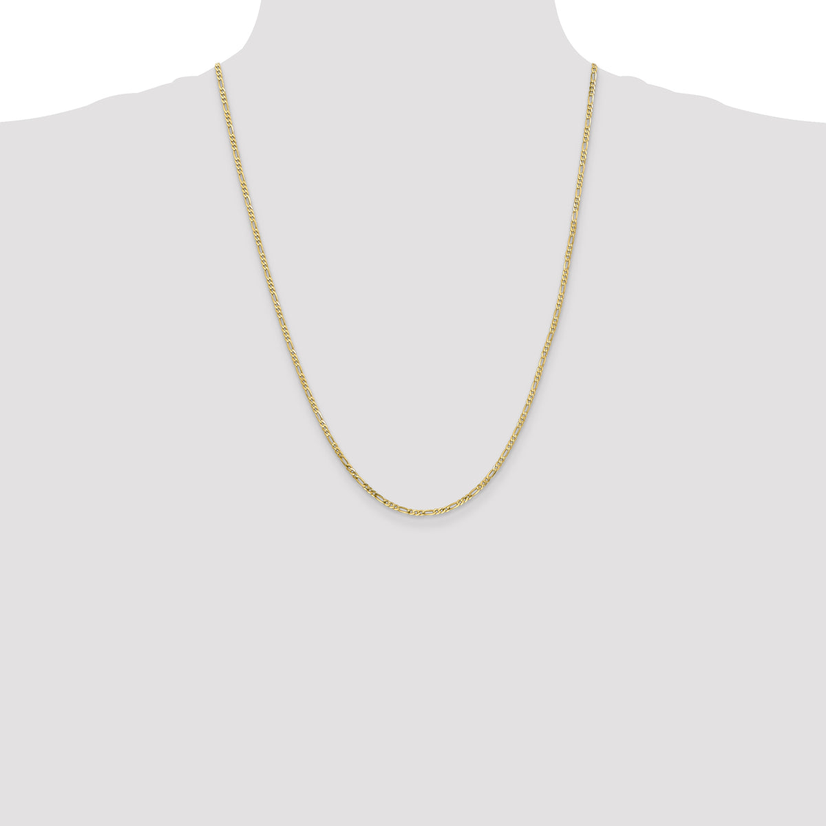 Gold (10K & 14K) Flat Figaro Chain - 10k Yellow Gold / 24 in / 2.2 mm