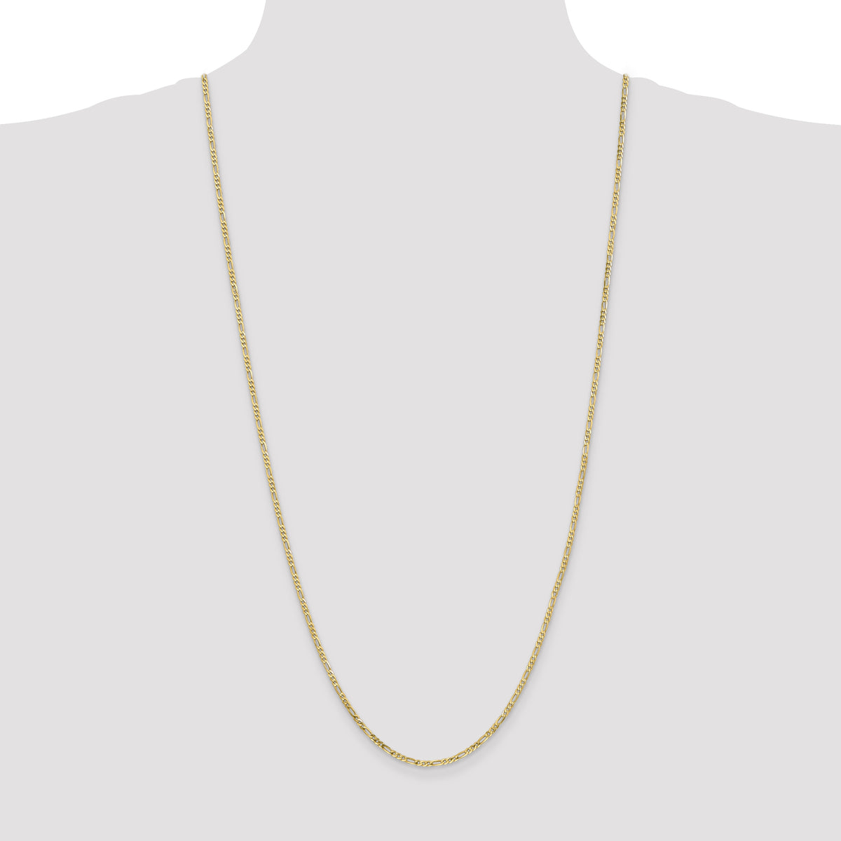 Gold (10K & 14K) Flat Figaro Chain - 10k Yellow Gold / 30 in / 2.2 mm