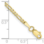 Gold (10K & 14K) Flat Figaro Chain Bracelet - 10k Yellow Gold / 7 in / 2.2 mm