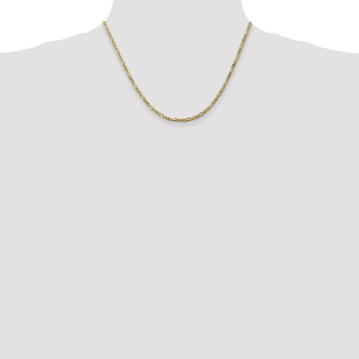 Gold (10K & 14K) Flat Figaro Chain - 10k Yellow Gold / 18 in / 2.75 mm