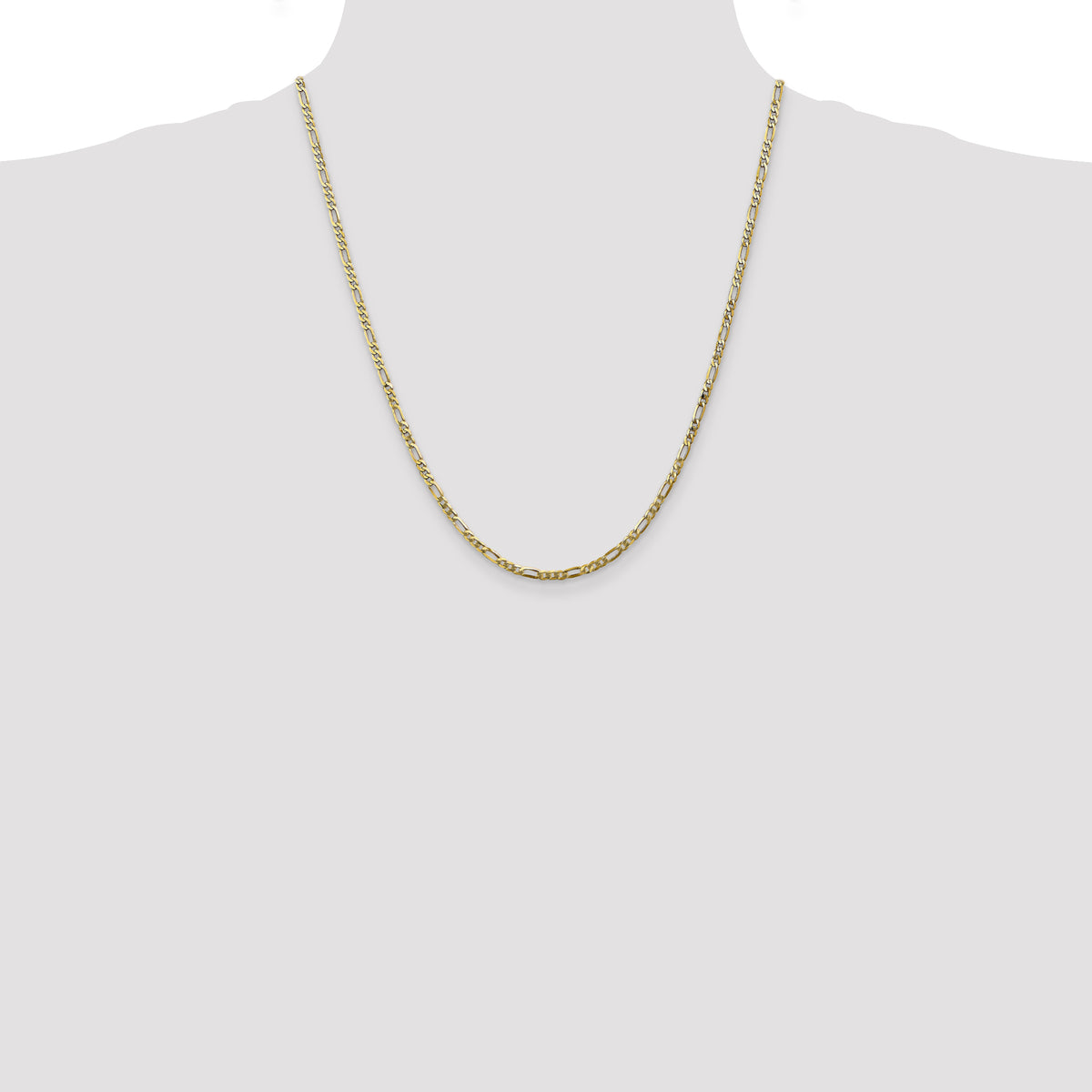 Gold (10K & 14K) Flat Figaro Chain - 10k Yellow Gold / 22 in / 2.75 mm