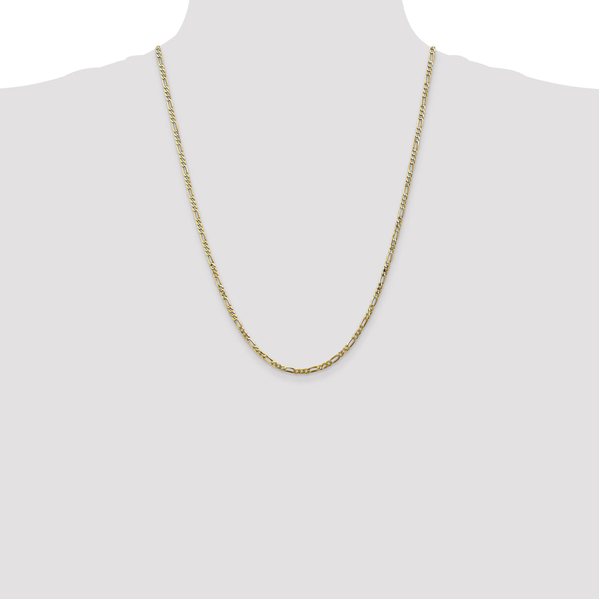 Gold (10K & 14K) Flat Figaro Chain - 10k Yellow Gold / 24 in / 2.75 mm