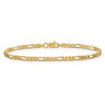 Gold (10K & 14K) Flat Figaro Chain Bracelet - 10k Yellow Gold / 7 in / 2.75 mm