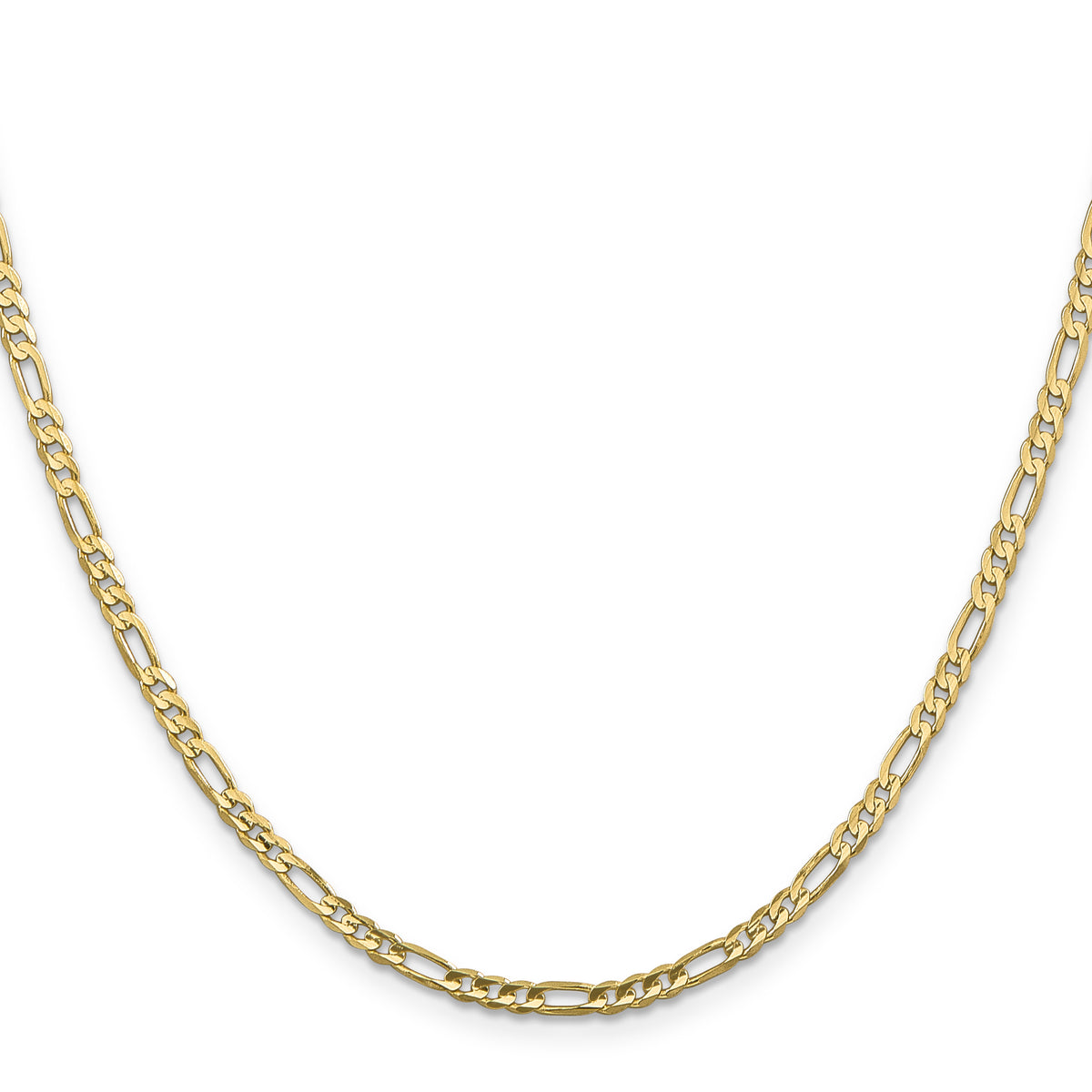 Gold (10K & 14K) Flat Figaro Chain - 10k Yellow Gold / 16 in / 3 mm