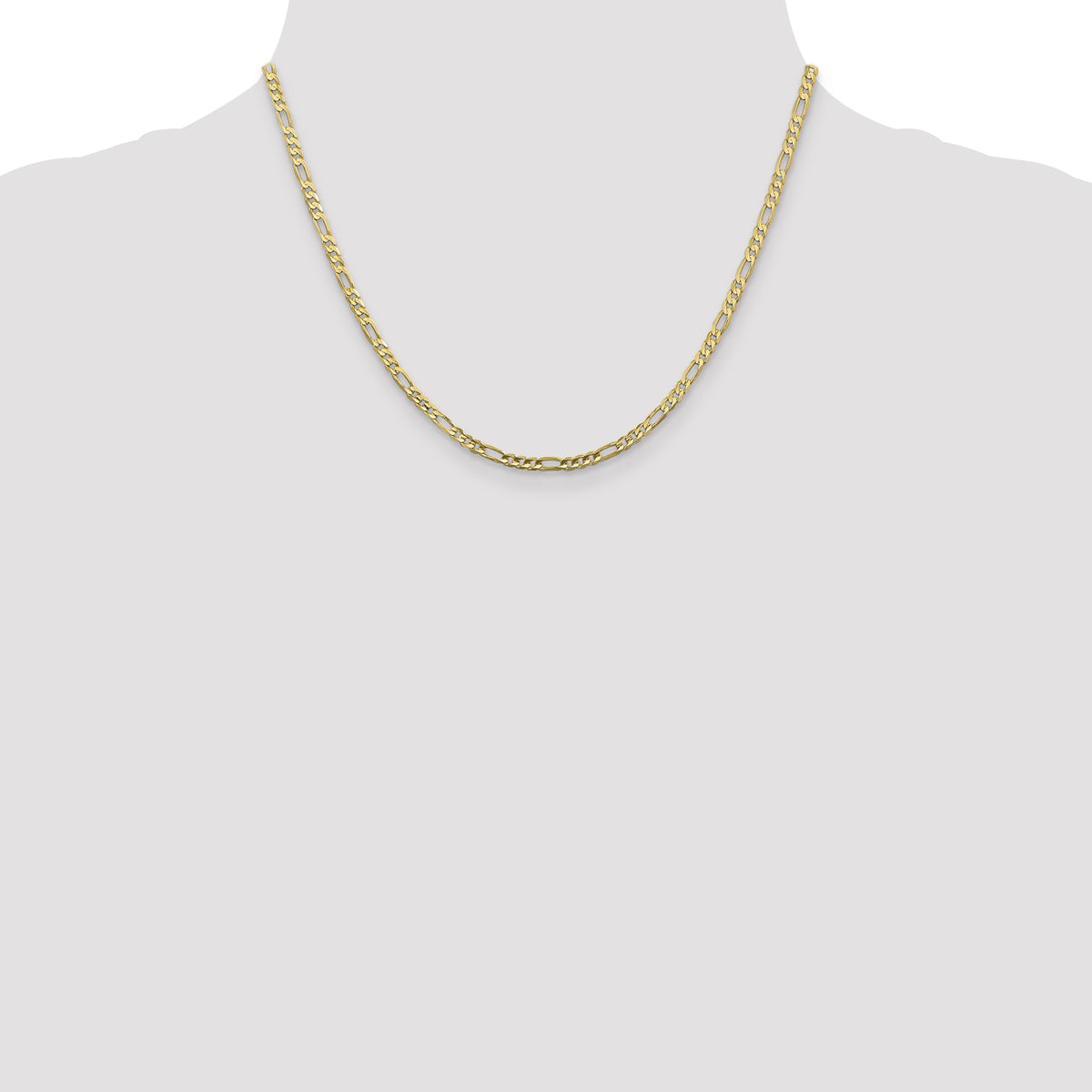 Gold (10K & 14K) Flat Figaro Chain - 10k Yellow Gold / 18 in / 3 mm