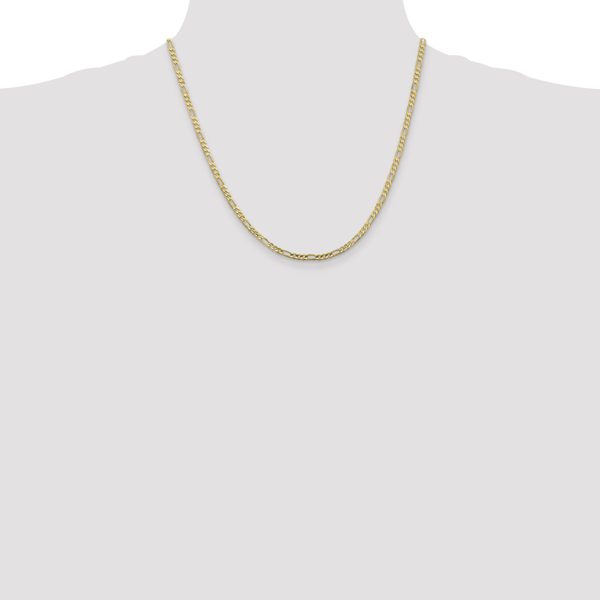 Gold (10K & 14K) Flat Figaro Chain - 10k Yellow Gold / 20 in / 3 mm