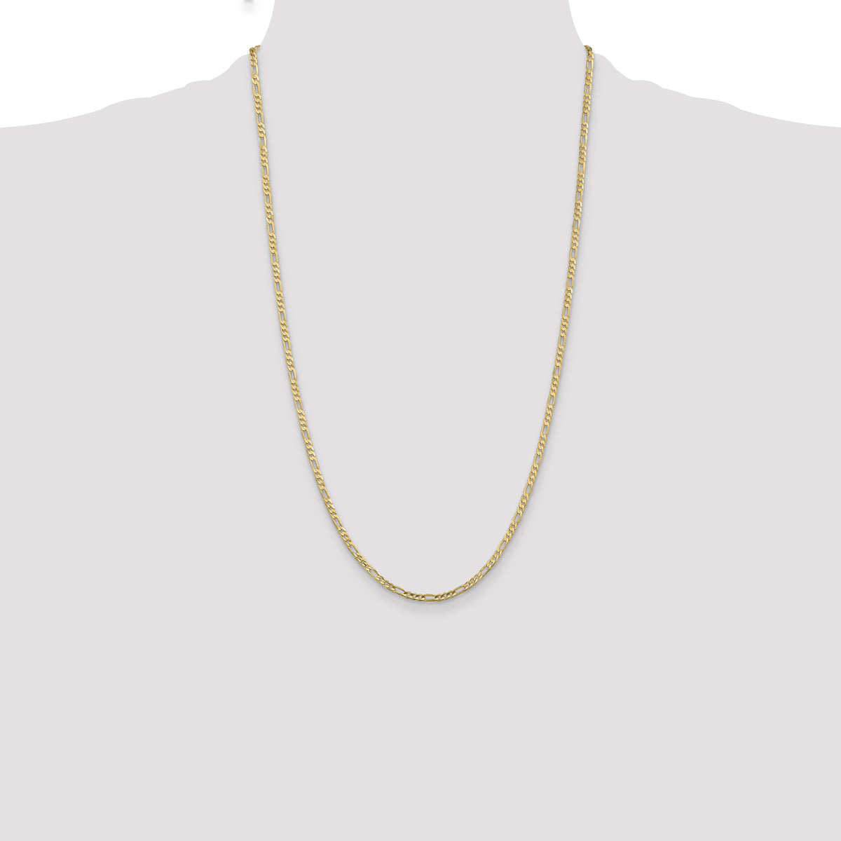 Gold (10K & 14K) Flat Figaro Chain - 10k Yellow Gold / 26 in / 3 mm