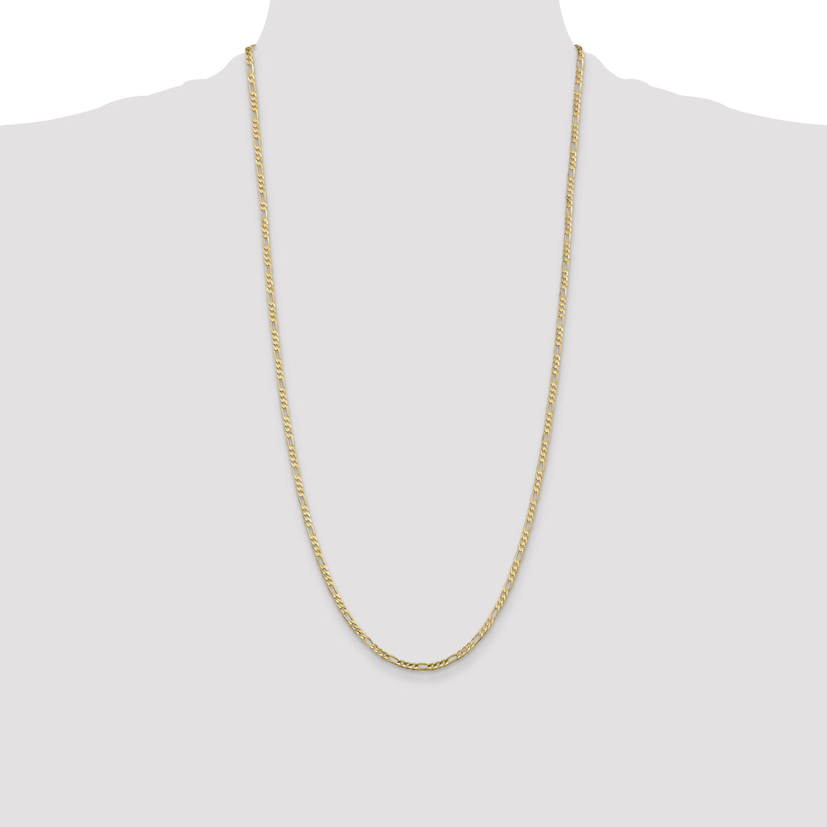 Gold (10K & 14K) Flat Figaro Chain - 10k Yellow Gold / 28 in / 3 mm