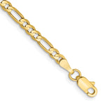 Gold (10K & 14K) Flat Figaro Chain Bracelet - 10k Yellow Gold / 6 in / 3 mm