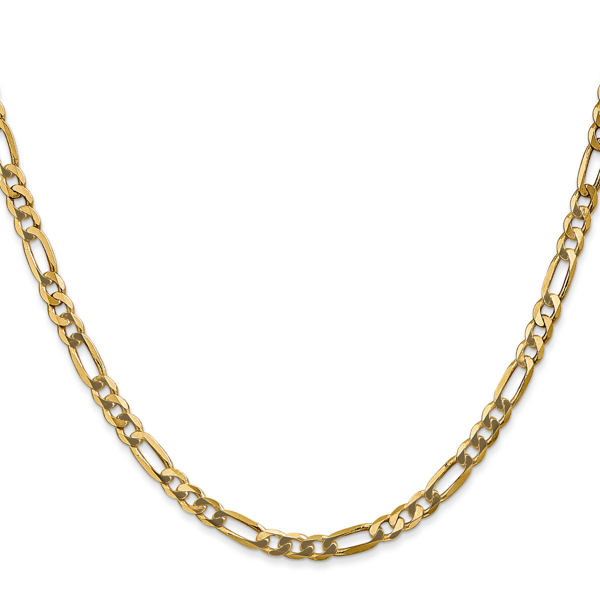 Gold (10K & 14K) Flat Figaro Chain - 10k Yellow Gold / 16 in / 4 mm