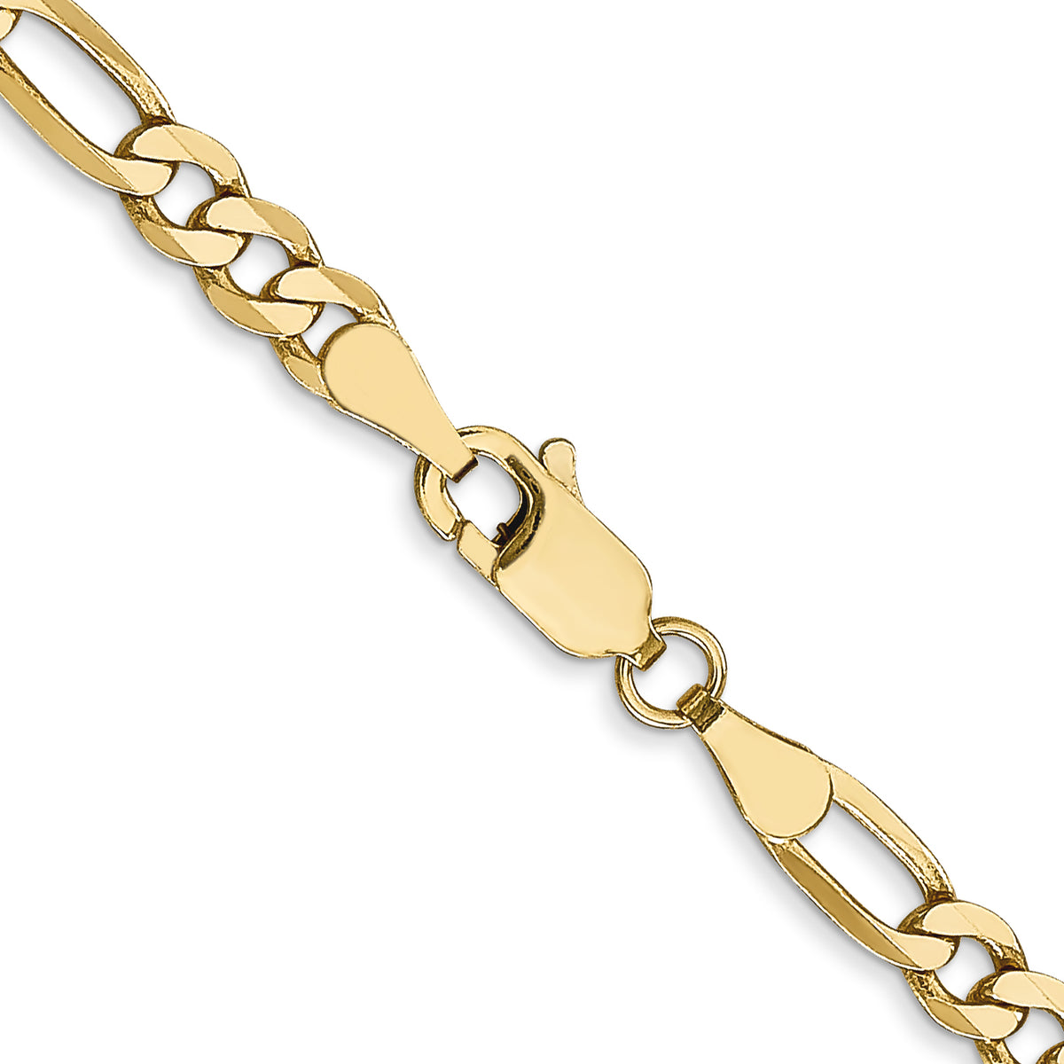 Gold (10K & 14K) Flat Figaro Chain - 10k Yellow Gold / 16 in / 4 mm