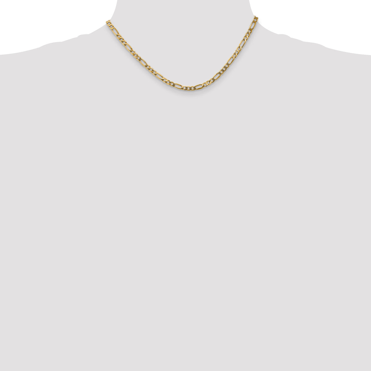 Gold (10K & 14K) Flat Figaro Chain - 10k Yellow Gold / 16 in / 4 mm