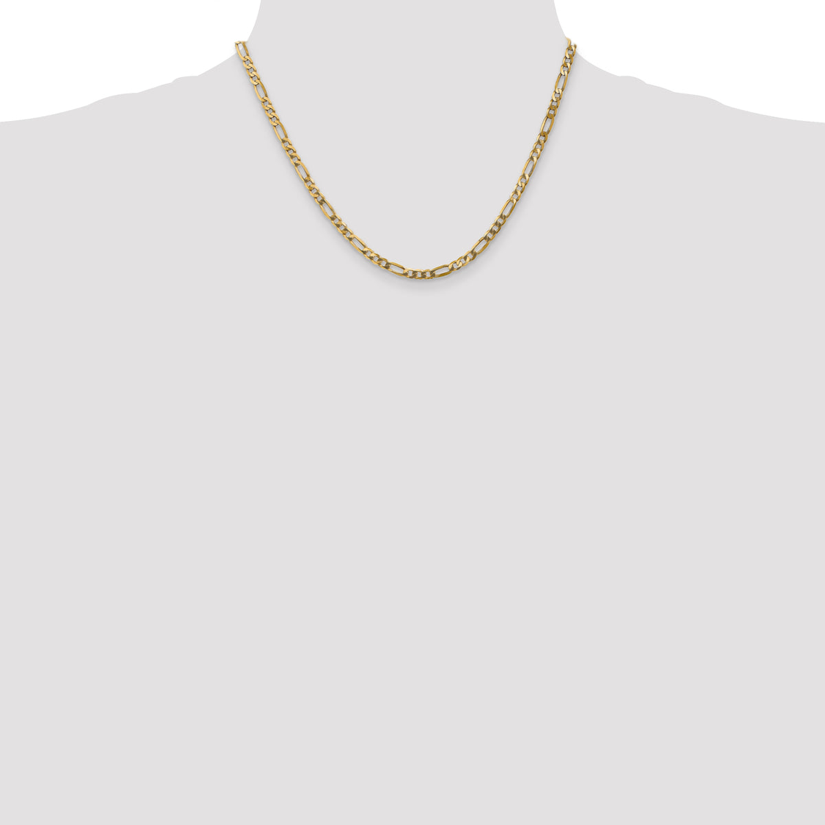 Gold (10K & 14K) Flat Figaro Chain - 10k Yellow Gold / 18 in / 4 mm