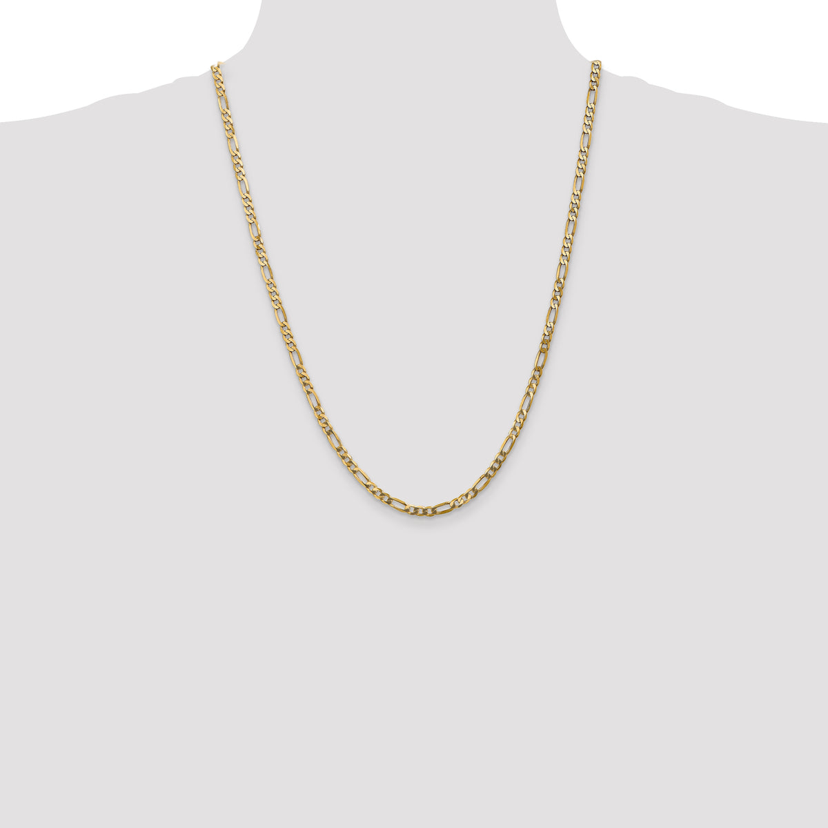 Gold (10K & 14K) Flat Figaro Chain - 10k Yellow Gold / 24 in / 4 mm