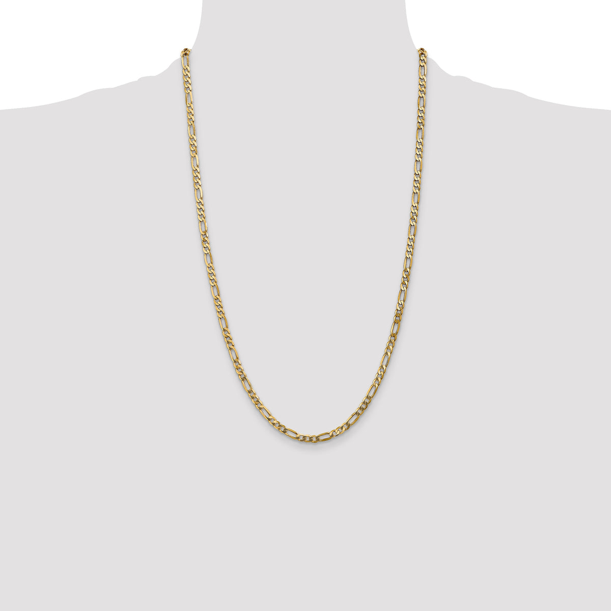 Gold (10K & 14K) Flat Figaro Chain - 10k Yellow Gold / 26 in / 4 mm