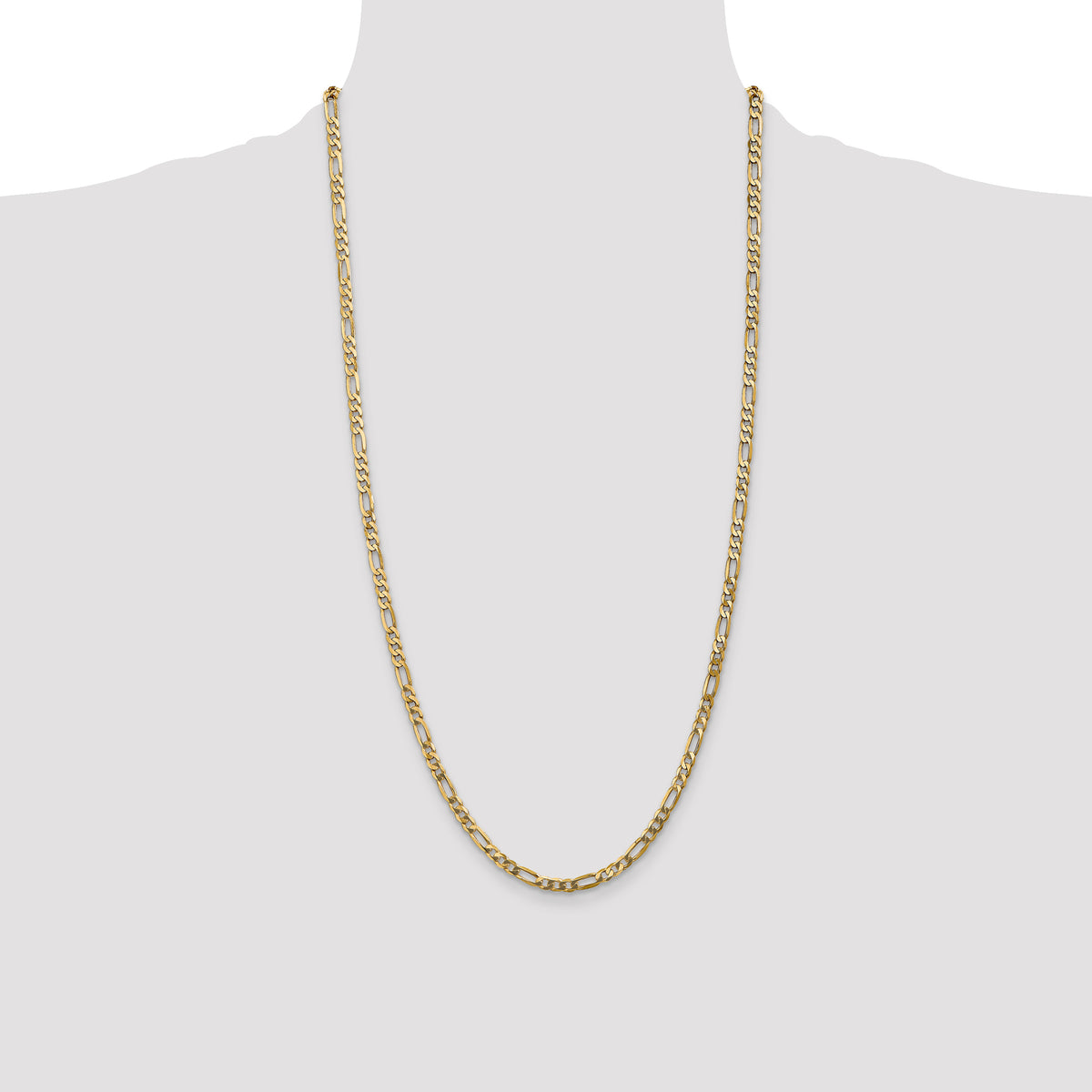 Gold (10K & 14K) Flat Figaro Chain - 10k Yellow Gold / 28 in / 4 mm