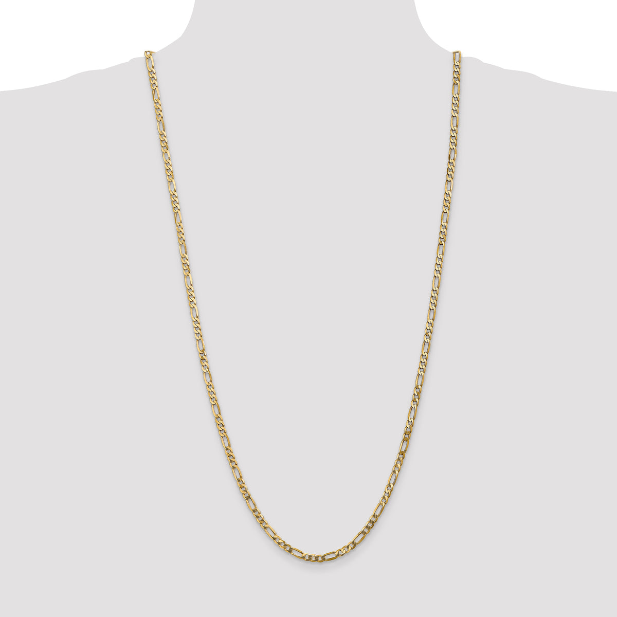Gold (10K & 14K) Flat Figaro Chain - 10k Yellow Gold / 30 in / 4 mm