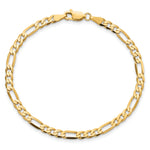 Gold (10K & 14K) Flat Figaro Chain Bracelet - 10k Yellow Gold / 7 in / 4 mm
