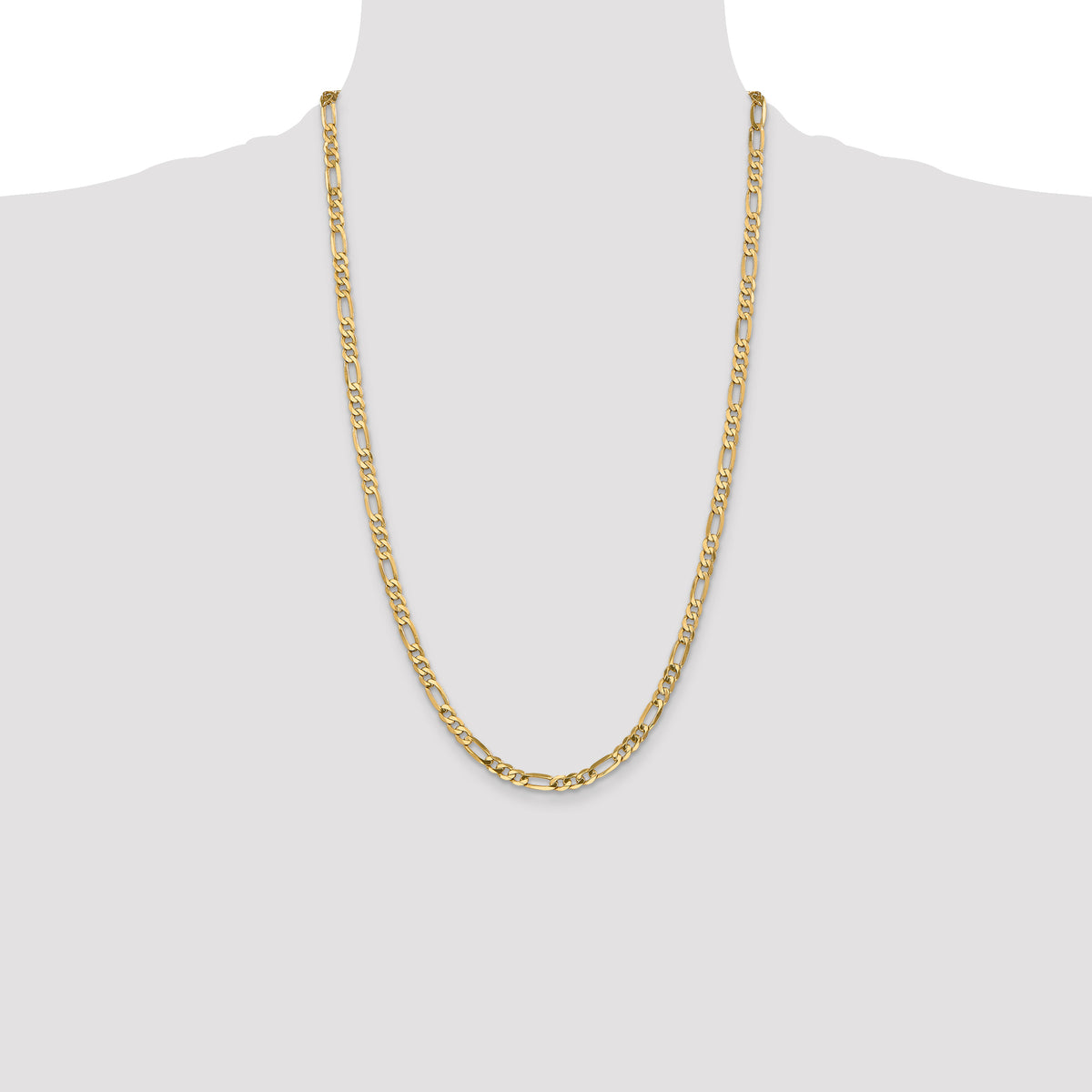 Gold (10K & 14K) Flat Figaro Chain - 10k Yellow Gold / 26 in / 4.75 mm