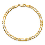 Gold (10K & 14K) Flat Figaro Chain Bracelet - 10k Yellow Gold / 7 in / 4.75 mm