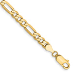Gold (10K & 14K) Flat Figaro Chain Bracelet - 10k Yellow Gold / 7 in / 4.75 mm