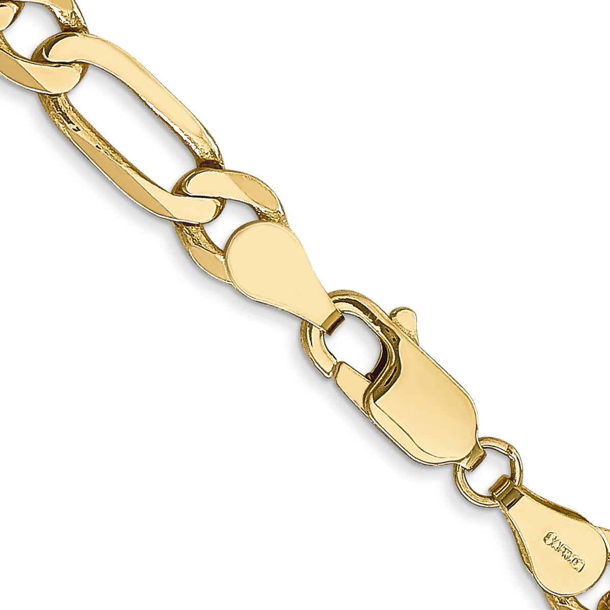 Gold (10K & 14K) Flat Figaro Chain - 10k Yellow Gold / 18 in / 5.25 mm