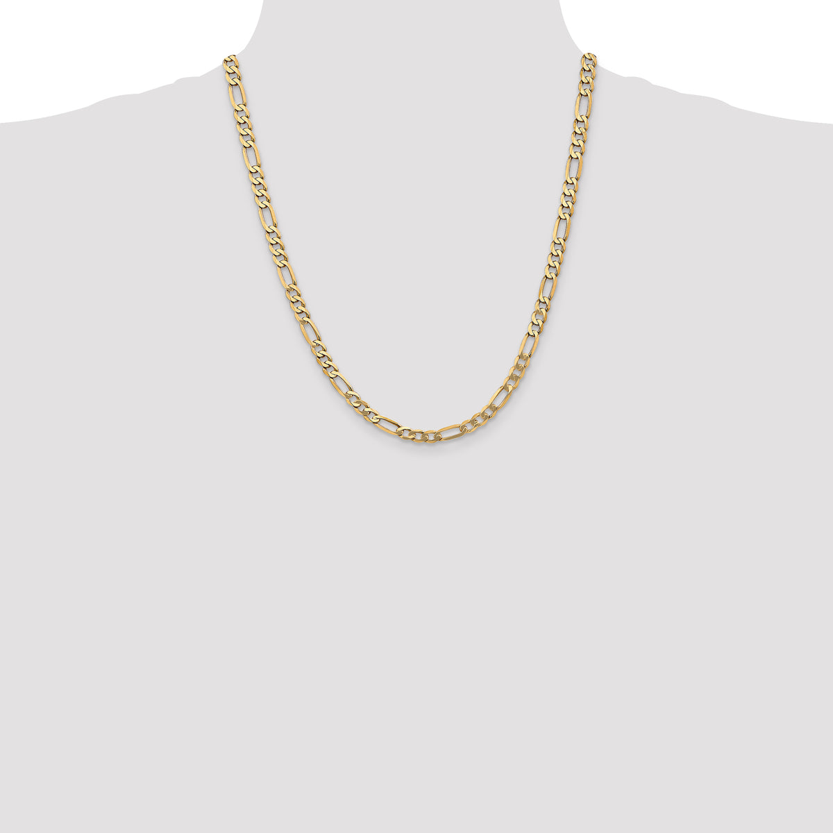 Gold (10K & 14K) Flat Figaro Chain - 10k Yellow Gold / 22 in / 5.25 mm