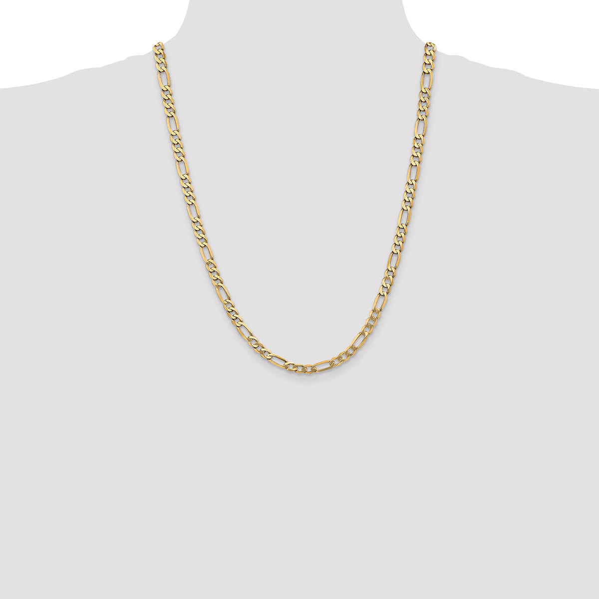 Gold (10K & 14K) Flat Figaro Chain - 10k Yellow Gold / 24 in / 5.25 mm