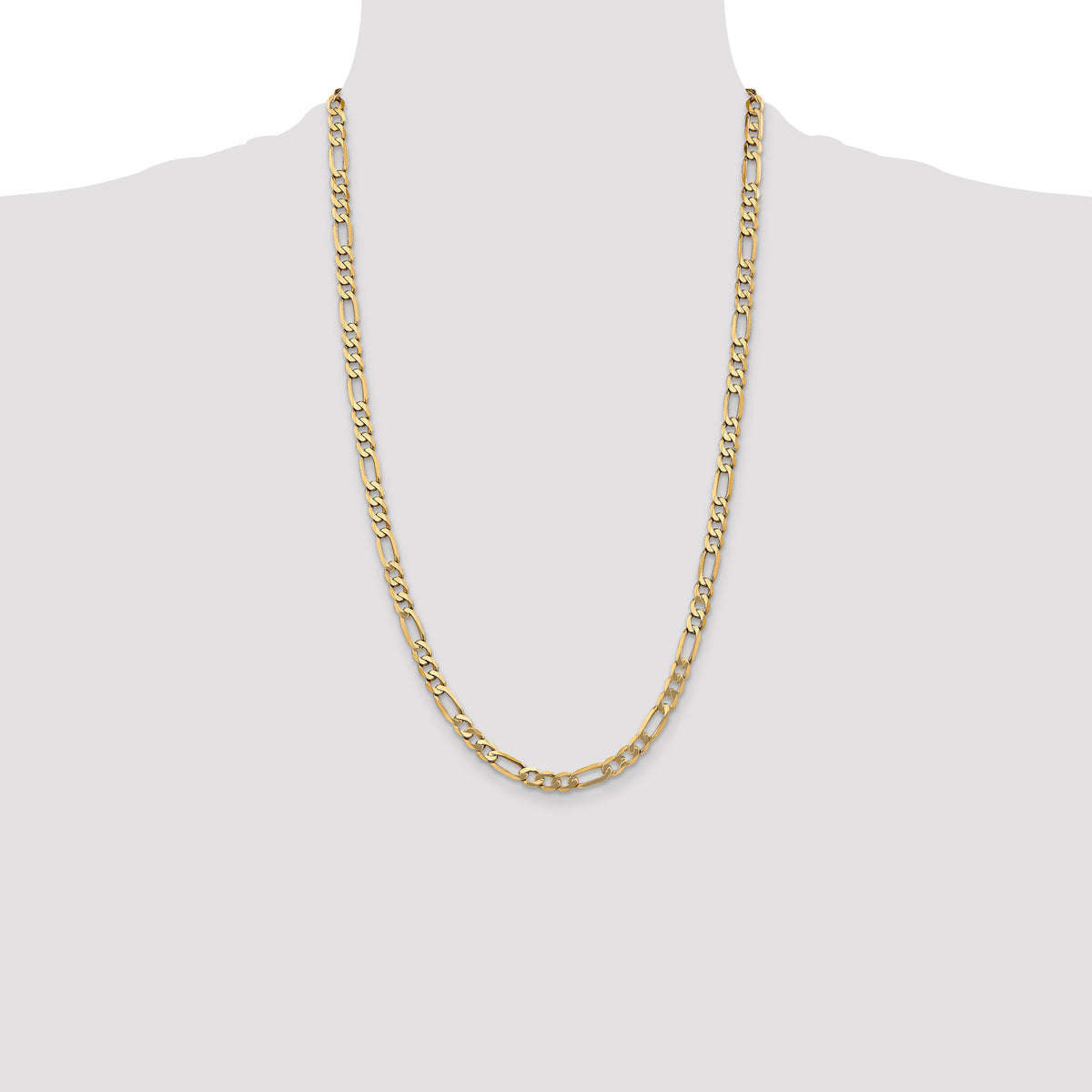 Gold (10K & 14K) Flat Figaro Chain - 10k Yellow Gold / 26 in / 5.25 mm