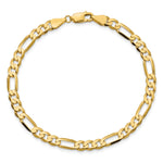Gold (10K & 14K) Flat Figaro Chain Bracelet - 10k Yellow Gold / 7 in / 5.25 mm