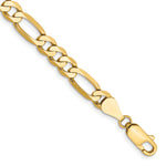 Gold (10K & 14K) Flat Figaro Chain Bracelet - 10k Yellow Gold / 7 in / 5.25 mm