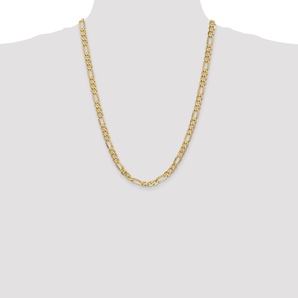 Gold (10K & 14K) Flat Figaro Chain - 10k Yellow Gold / 24 in / 6.25 mm