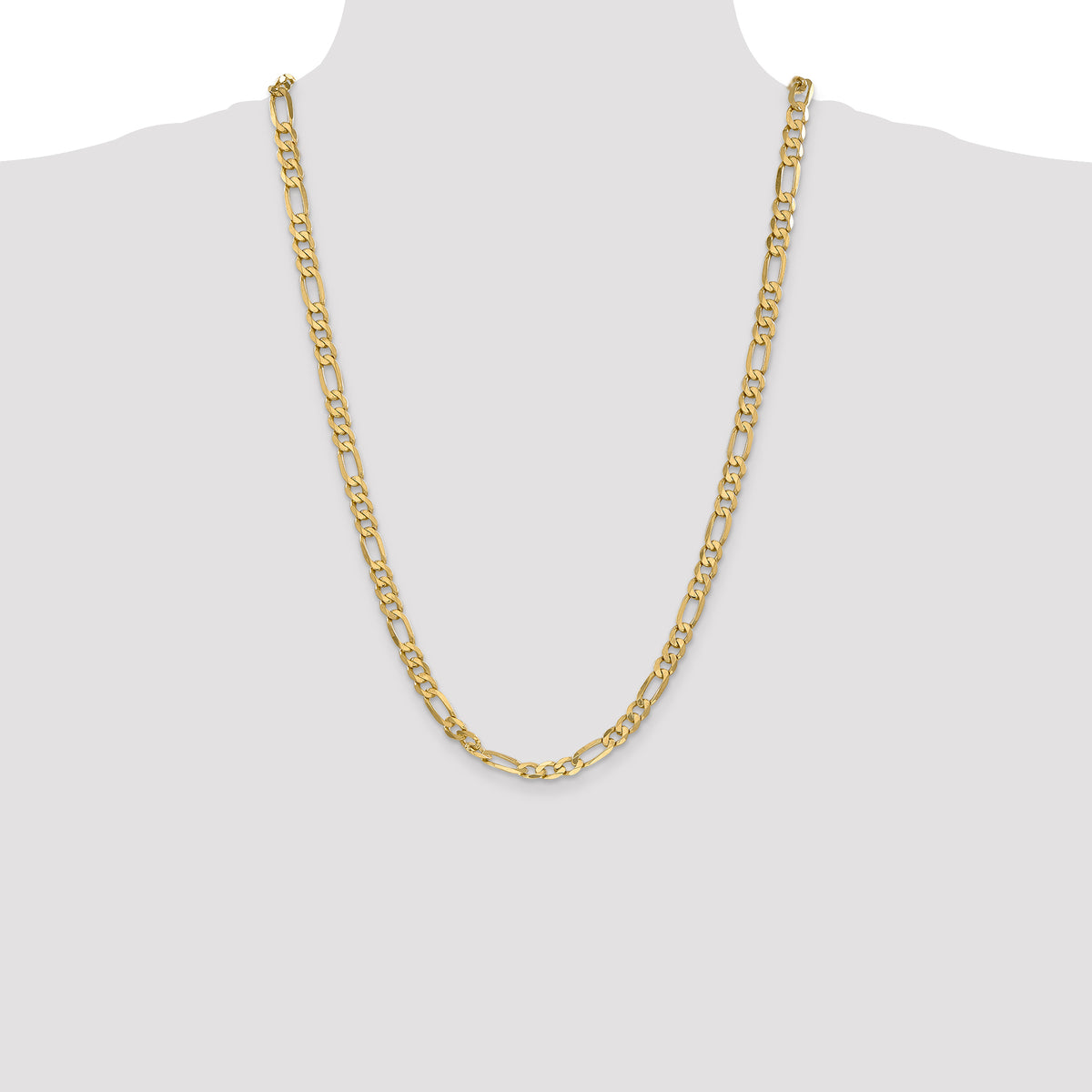 Gold (10K & 14K) Flat Figaro Chain - 10k Yellow Gold / 26 in / 6.25 mm