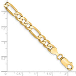 Gold (10K & 14K) Flat Figaro Chain Bracelet - 10k Yellow Gold / 7 in / 6.25 mm