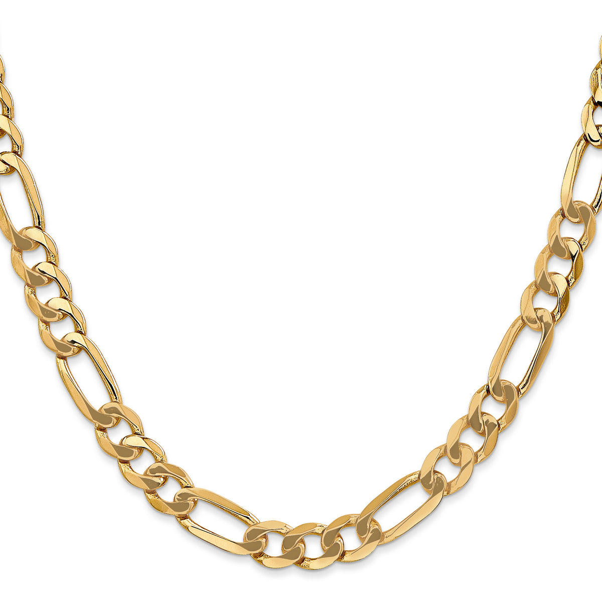 Gold (10K & 14K) Flat Figaro Chain - 10k Yellow Gold / 20 in / 7 mm