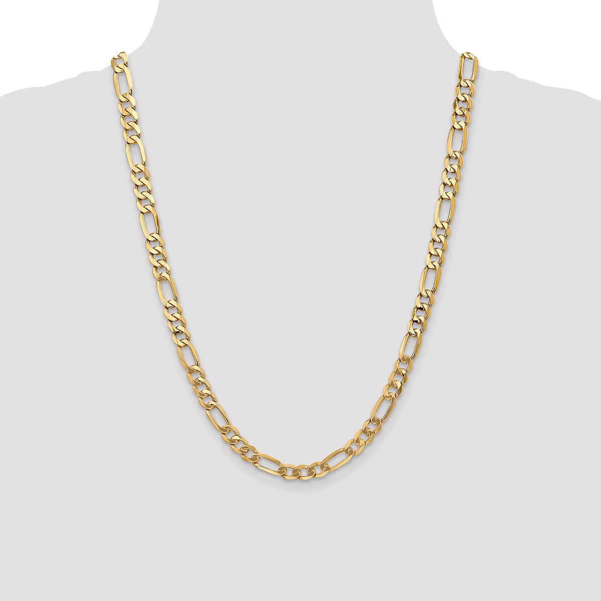 Gold (10K & 14K) Flat Figaro Chain - 10k Yellow Gold / 24 in / 7 mm