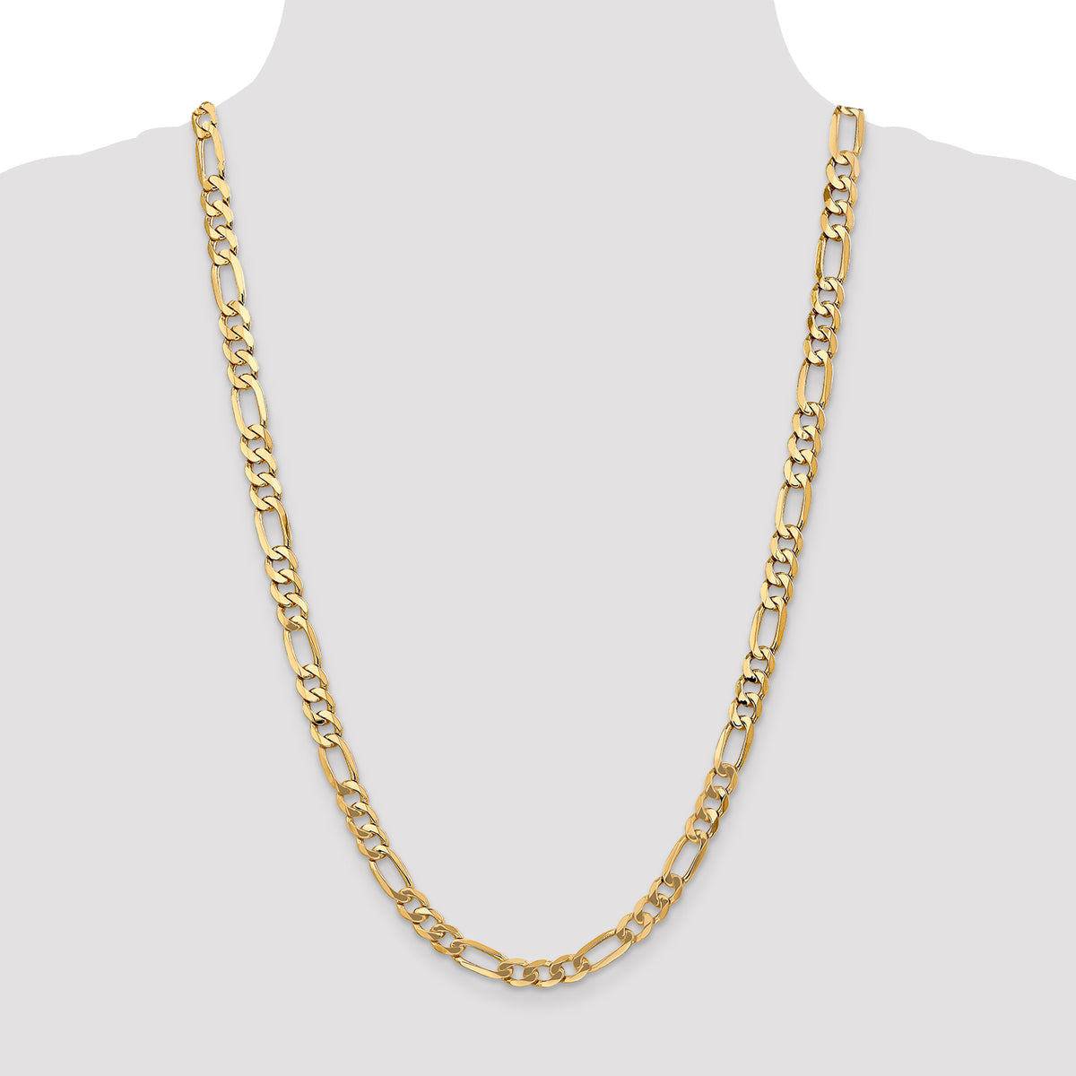 Gold (10K & 14K) Flat Figaro Chain - 10k Yellow Gold / 26 in / 7 mm