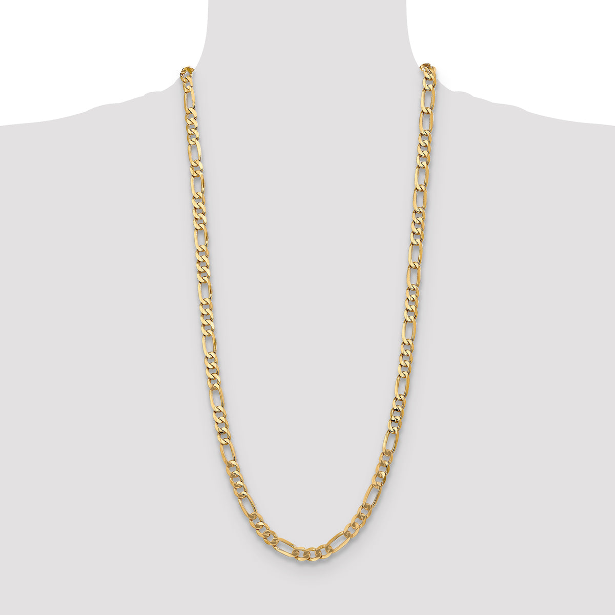 Gold (10K & 14K) Flat Figaro Chain - 10k Yellow Gold / 30 in / 7 mm
