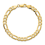 Gold (10K & 14K) Flat Figaro Chain Bracelet - 10k Yellow Gold / 8 in / 7 mm