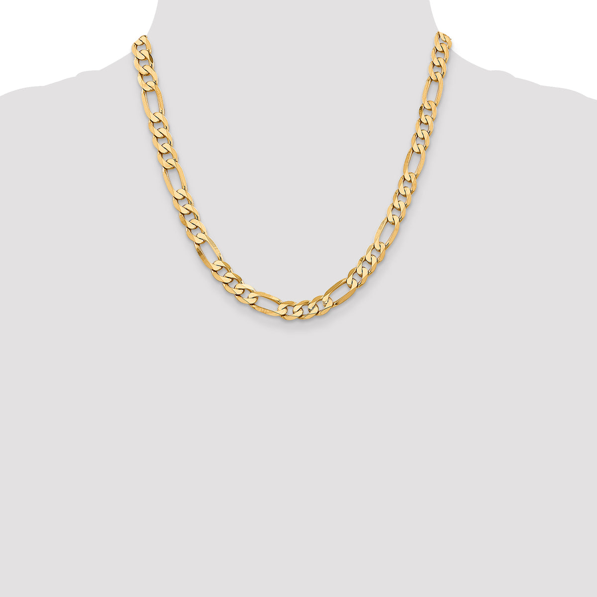 Gold (10K & 14K) Flat Figaro Chain - 10k Yellow Gold / 20 in / 7.5 mm