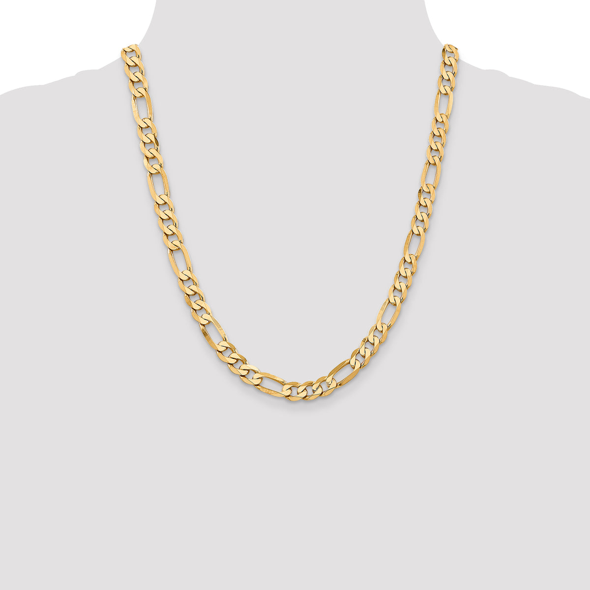 Gold (10K & 14K) Flat Figaro Chain - 10k Yellow Gold / 22 in / 7.5 mm