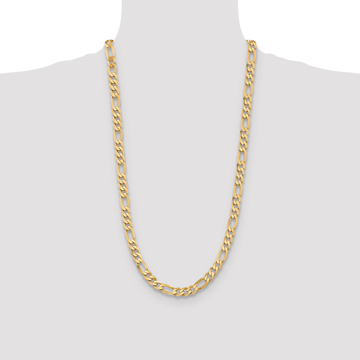 Gold (10K & 14K) Flat Figaro Chain - 10k Yellow Gold / 28 in / 7.5 mm