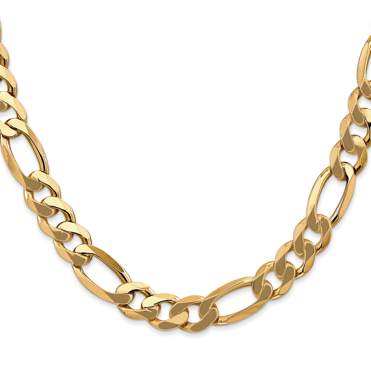 Gold (10K & 14K) Flat Figaro Chain - 10k Yellow Gold / 20 in / 8.75 mm