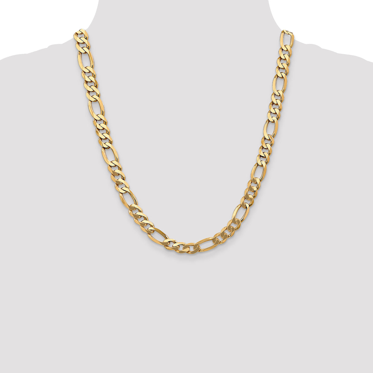 Gold (10K & 14K) Flat Figaro Chain - 10k Yellow Gold / 22 in / 8.75 mm