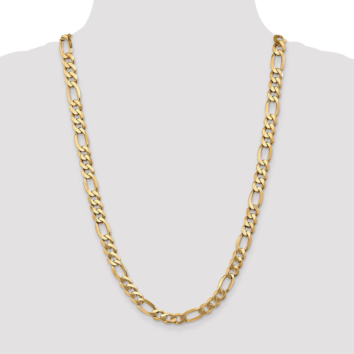 Gold (10K & 14K) Flat Figaro Chain - 10k Yellow Gold / 26 in / 8.75 mm