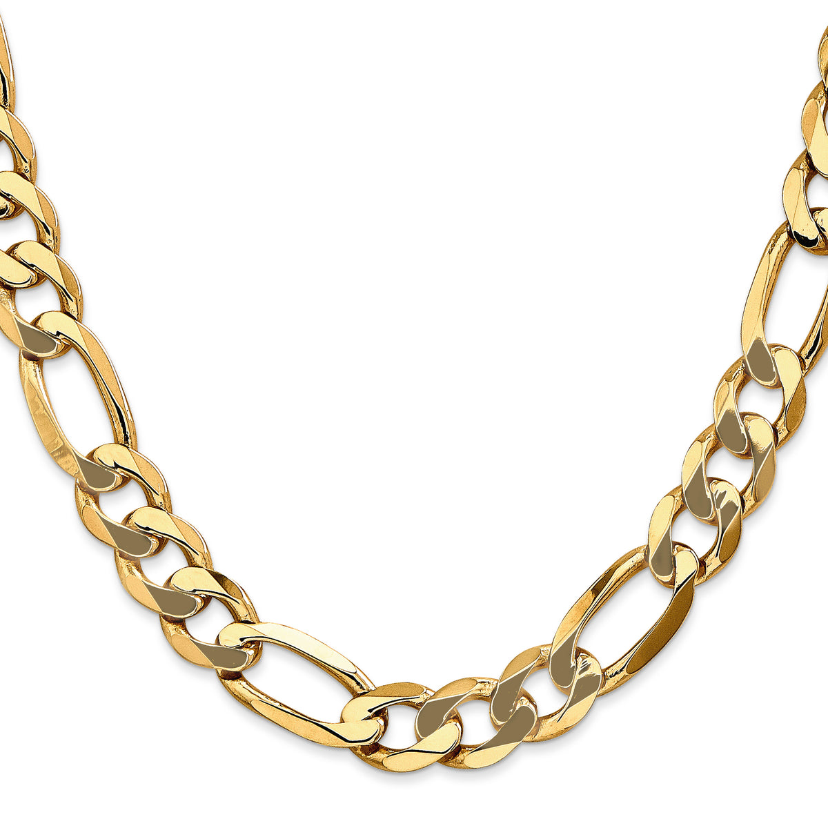 Gold (10K & 14K) Flat Figaro Chain - 10k Yellow Gold / 20 in / 10 mm