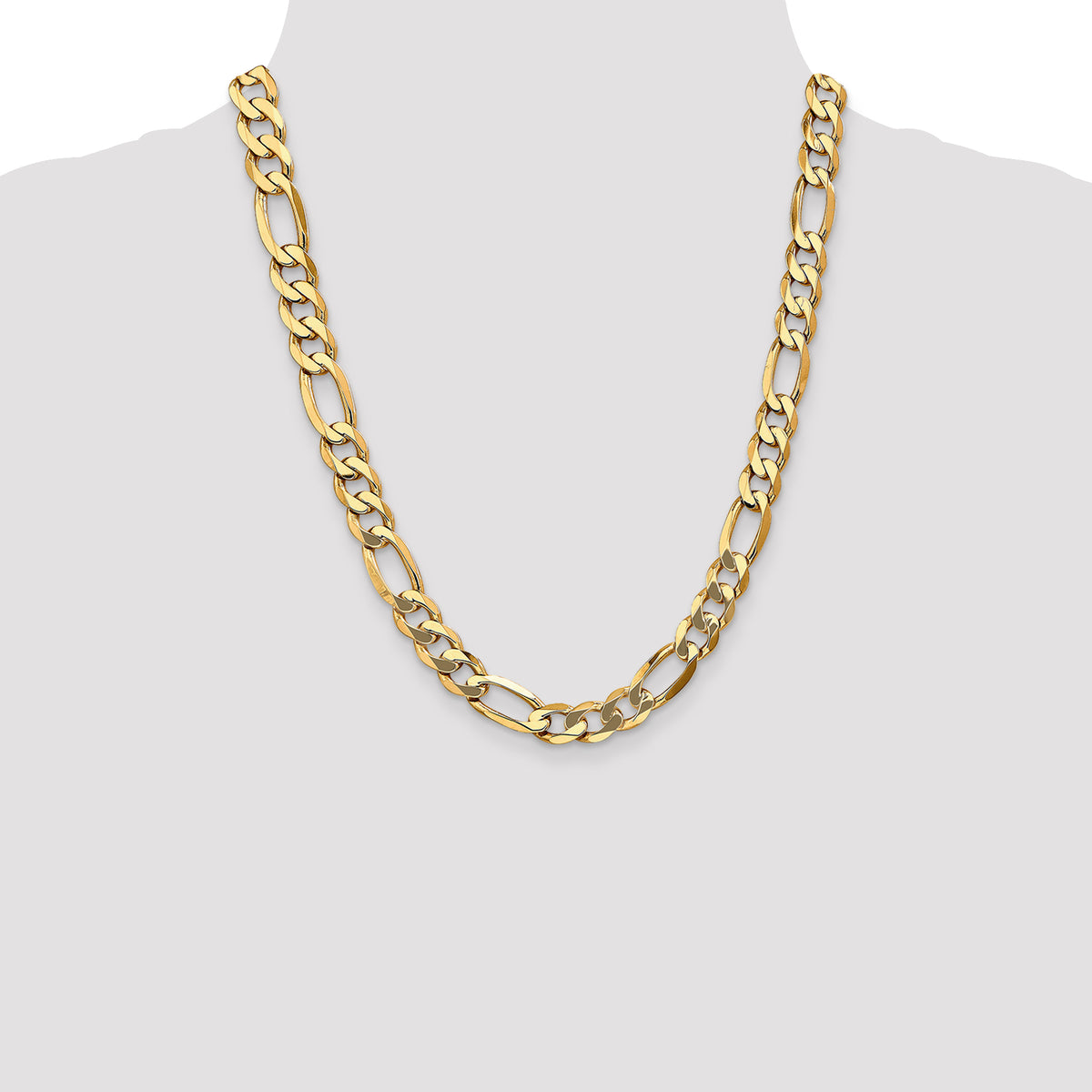 Gold (10K & 14K) Flat Figaro Chain - 10k Yellow Gold / 22 in / 10 mm