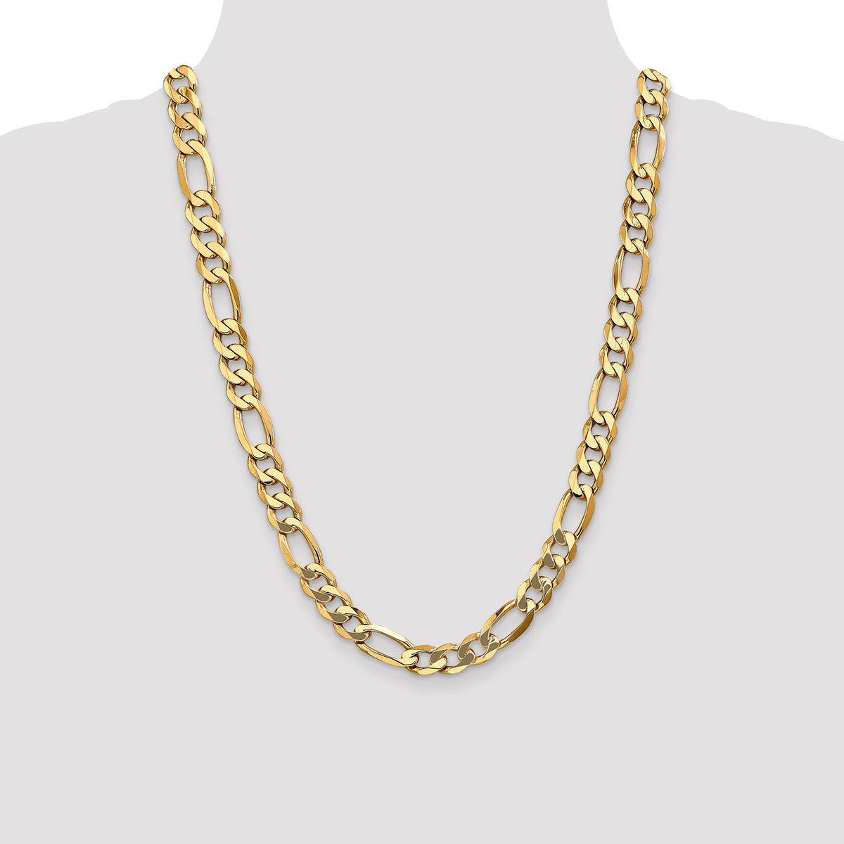 Gold (10K & 14K) Flat Figaro Chain - 10k Yellow Gold / 24 in / 10 mm